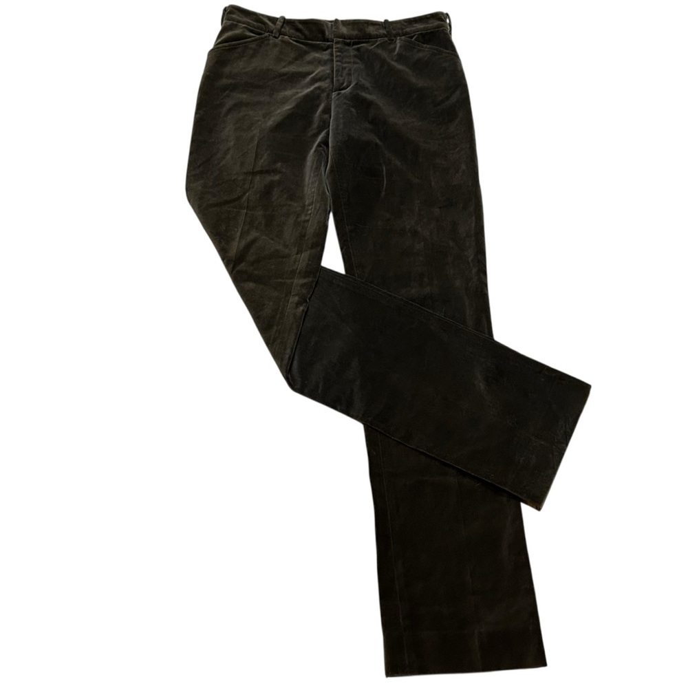 Ralph Lauren Collection Purple Label Dark Moss Green Velvet Pants Cotton Size 6